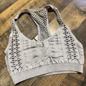 Seamless Lace-Back Bralette in vintage gray